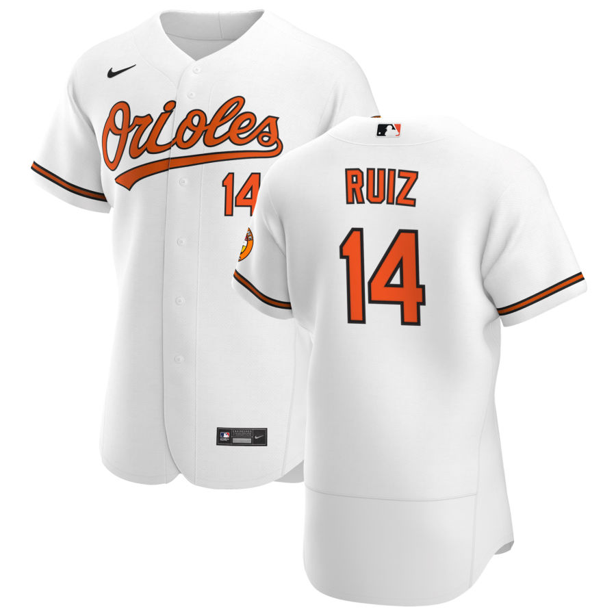 Baltimore Orioles #14 Rio Ruiz Men Nike White Home 2020 Authentic Player MLB Jersey